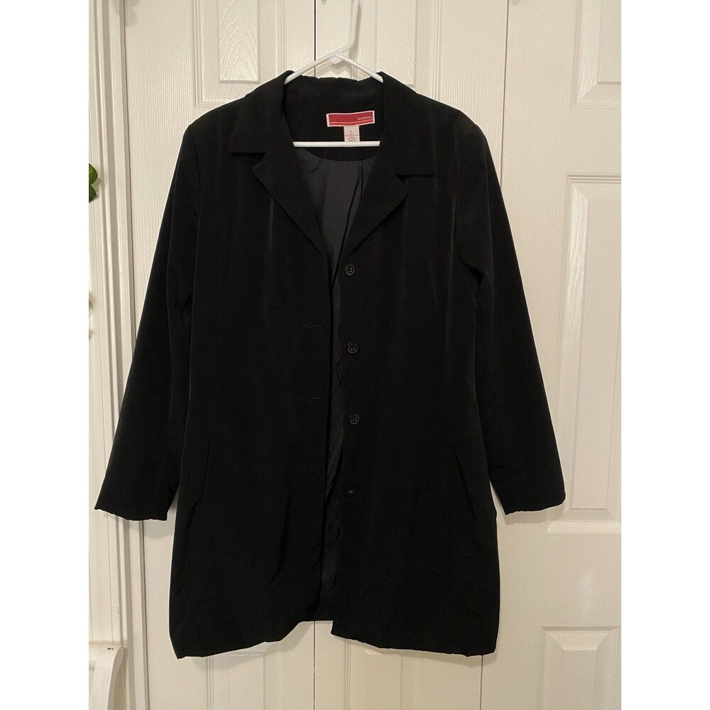 Women’s Merona Water Repellent Snap Front Coat/Jacket Black Size Large